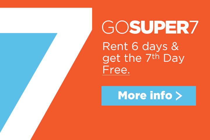 Rent a car for 6 days and get the 7th day free